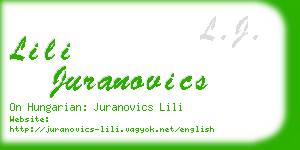 lili juranovics business card
